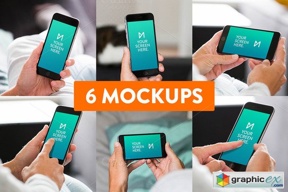 6-Pack iPhone 6 Mockups
