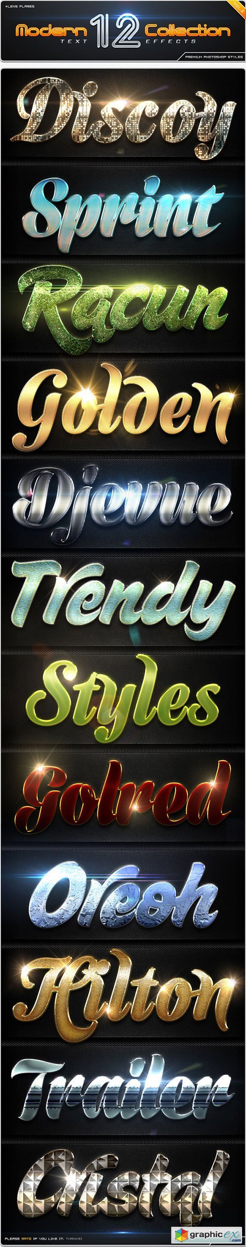 12 Modern Collection Text Effect Styles Vol.2