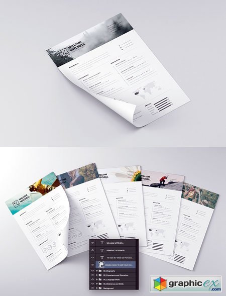 Clean Professional Resume PSD Template