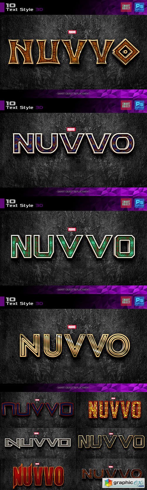 10 Nuvvo Text Style 3D