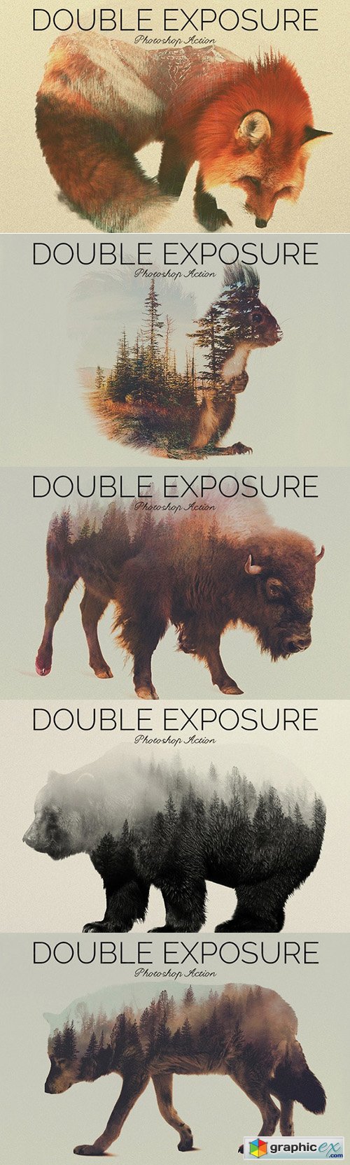 Double Exposure Photoshop Action 353229