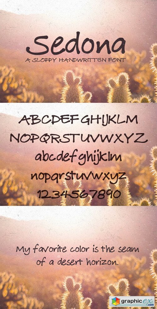 Sedona � A Sloppy Handwritten Font