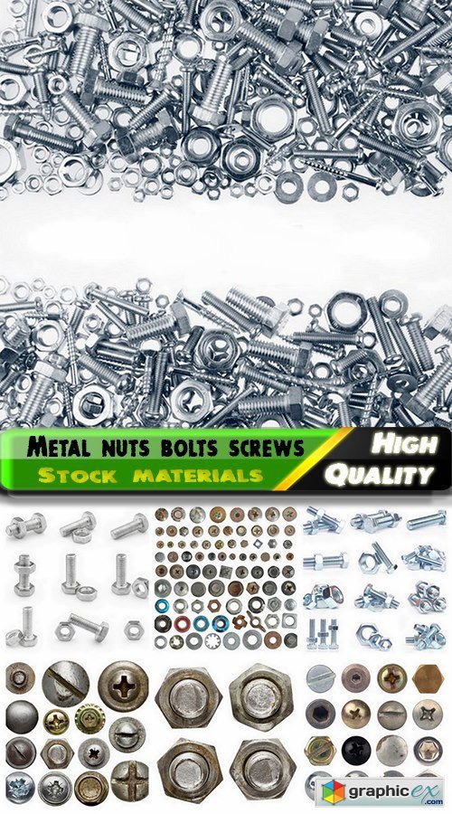 Chrome metal nuts bolts screws - 25 HQ Jpg