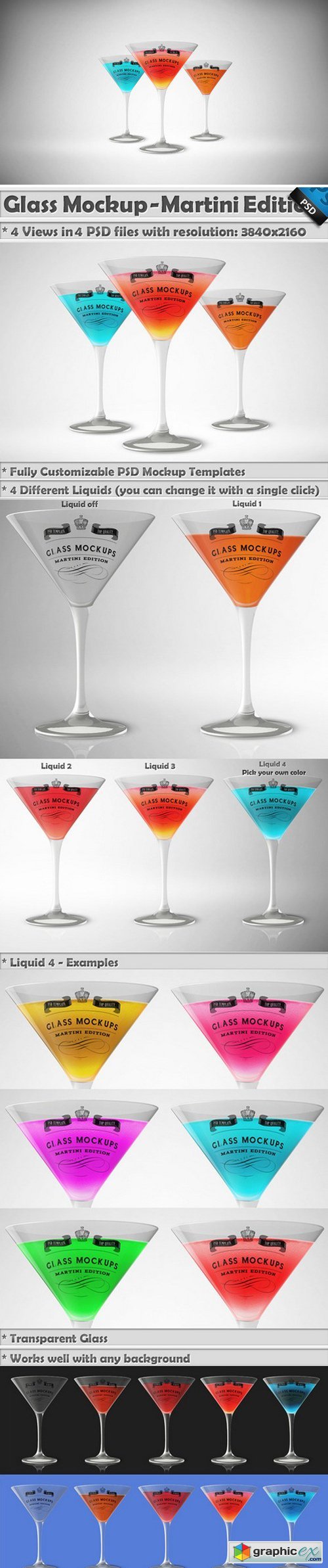 Glass Mockup - Martini Glass Mockup