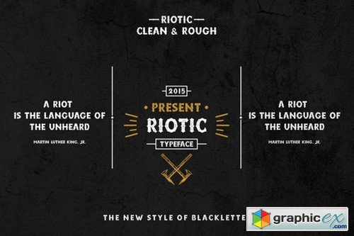 Riotic Typeface + Bonus