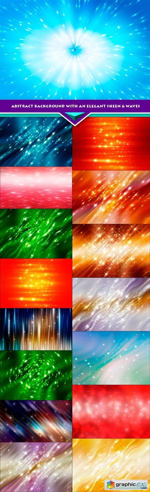 Abstract colorful background with an elegant sheen & waves 16x JPEG