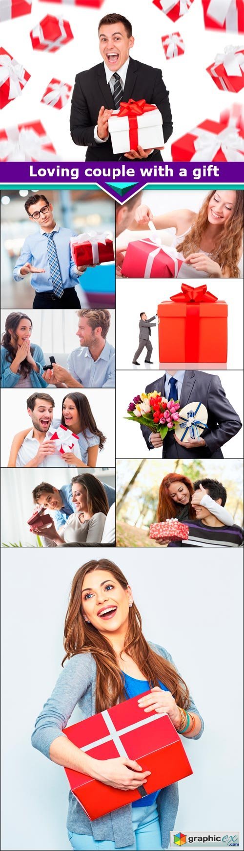 Loving couple with a gift 10x JPEG