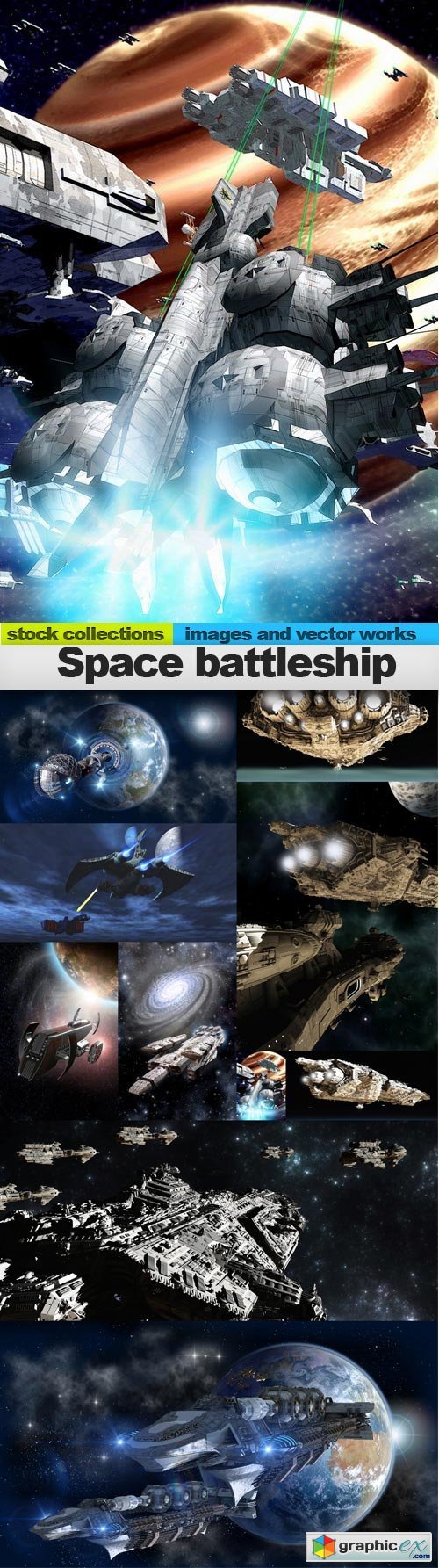 Space battleship, 10 x UHQ JPEG