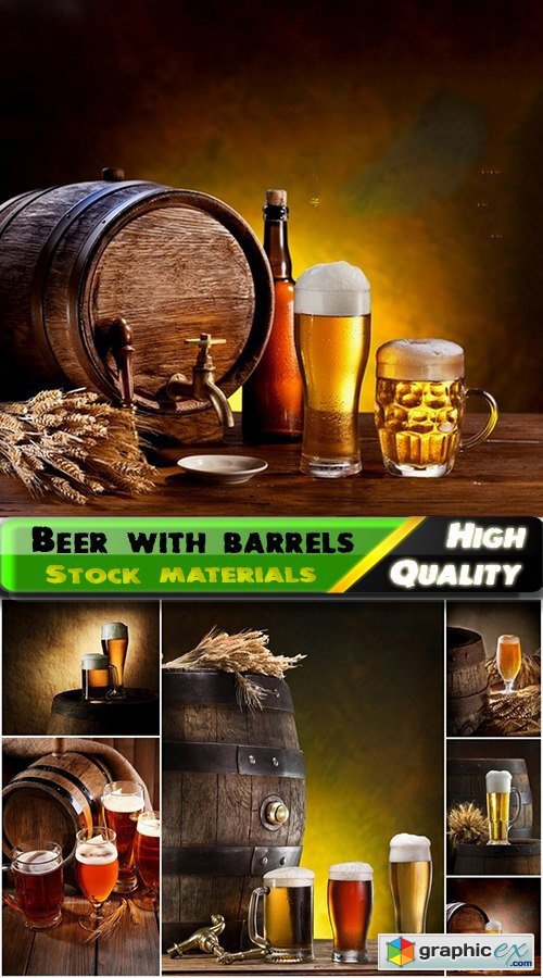Light and dark beer with wooden barrels - 25 HQ Jpg