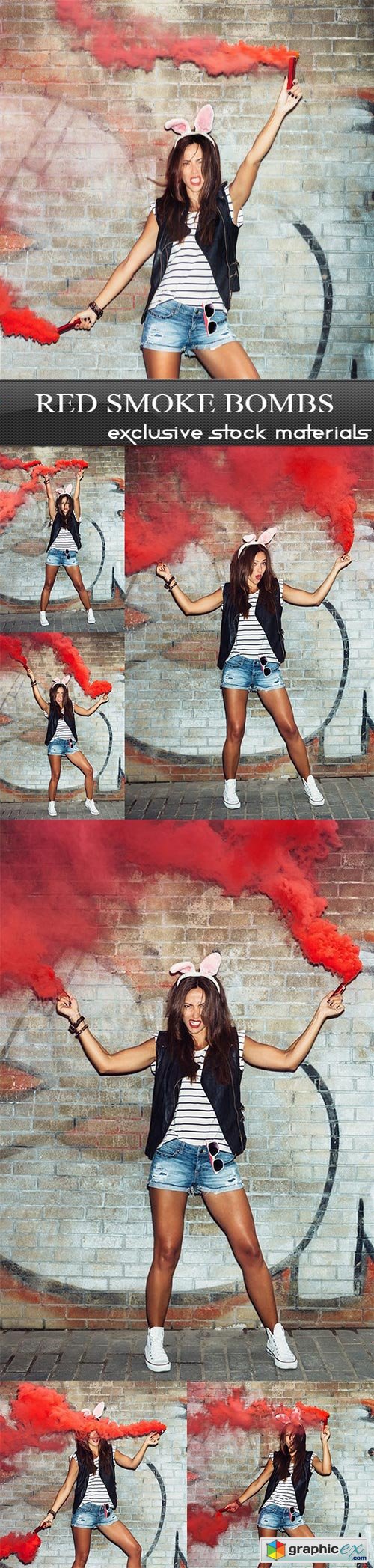 Red smoke bombs - 7 UHQ JPEG