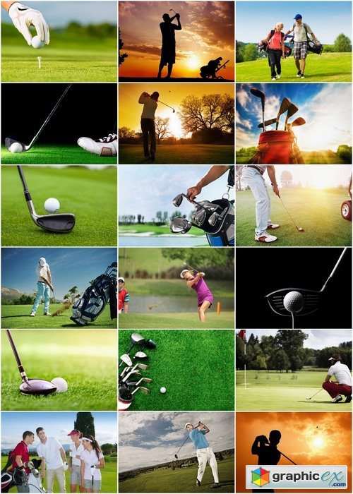 People play golf on the green fields - 25 HQ Jpg