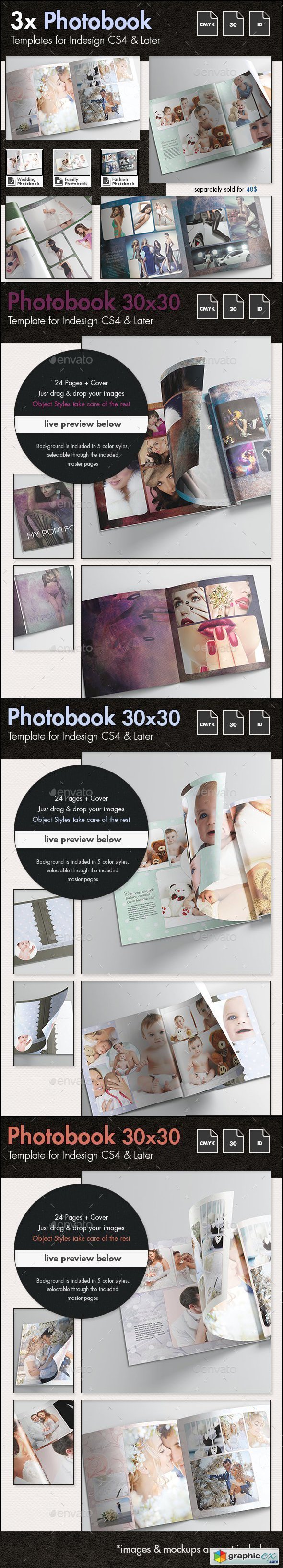 3x Photobook Album Template Bundle
