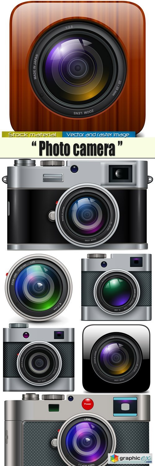 Camera icons in Vector
