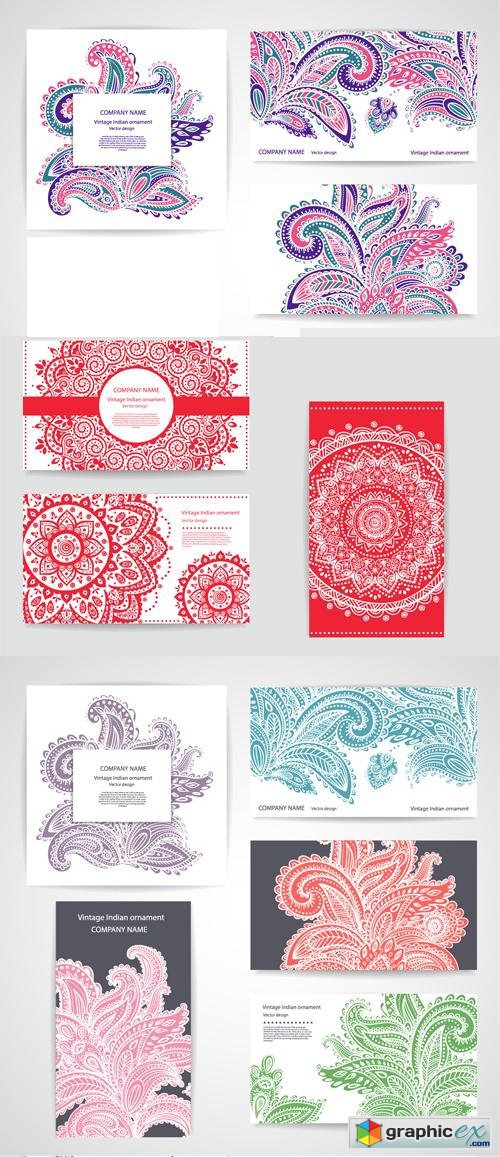 Floral Ornaments Cards Vector 3