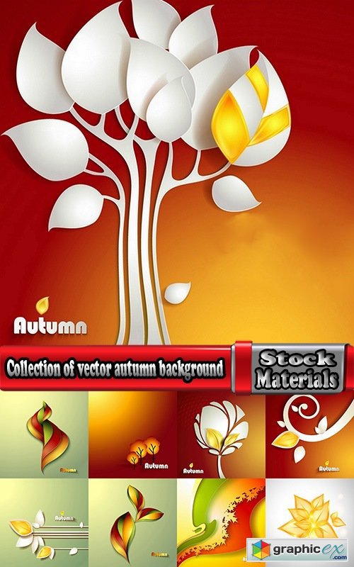 Collection of vector autumn background is a picture poster flyer banner leaf tree #4-25 EPS