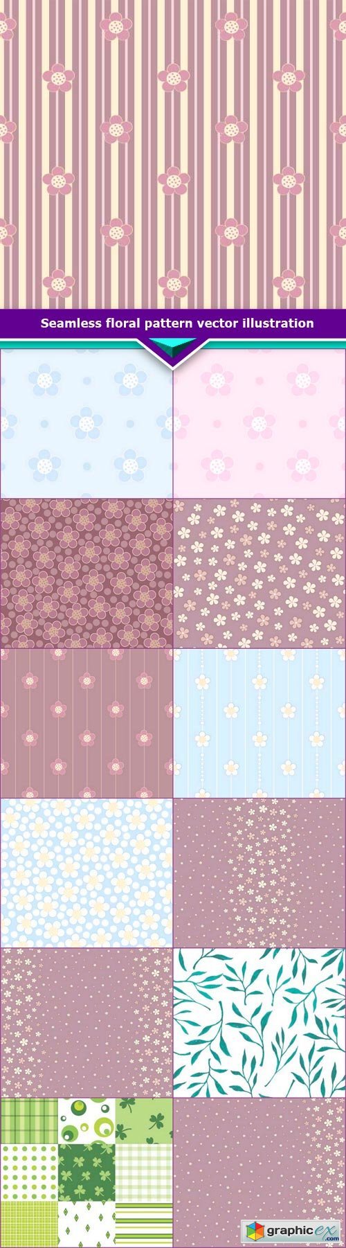 Seamless floral pattern vector illustration 13x EPS