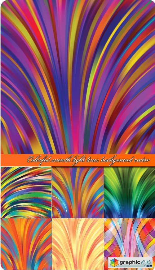 Colorful smooth light lines background vector