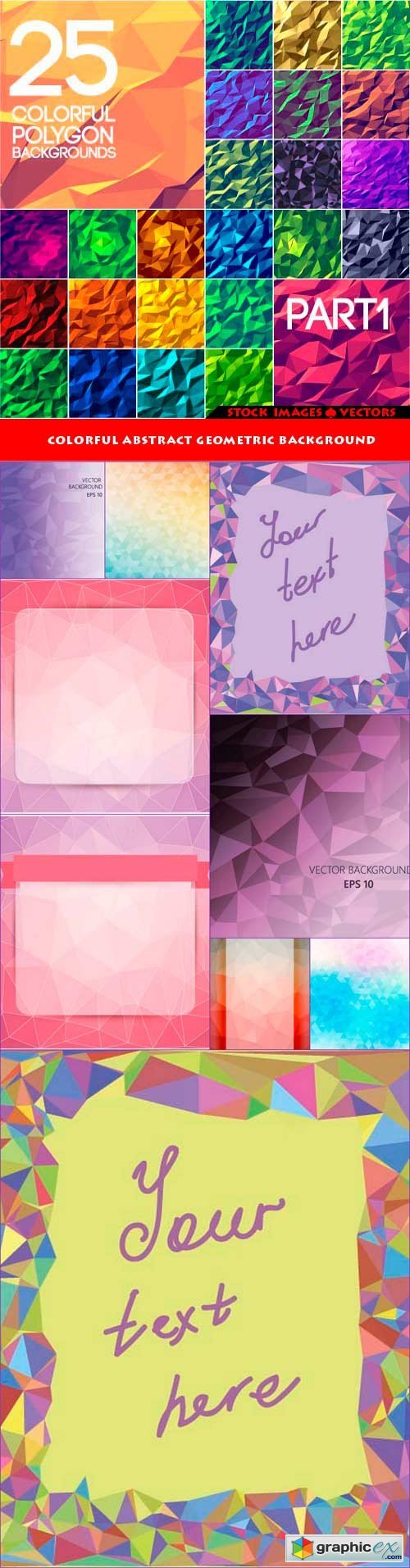 Colorful abstract geometric background 10x EPS