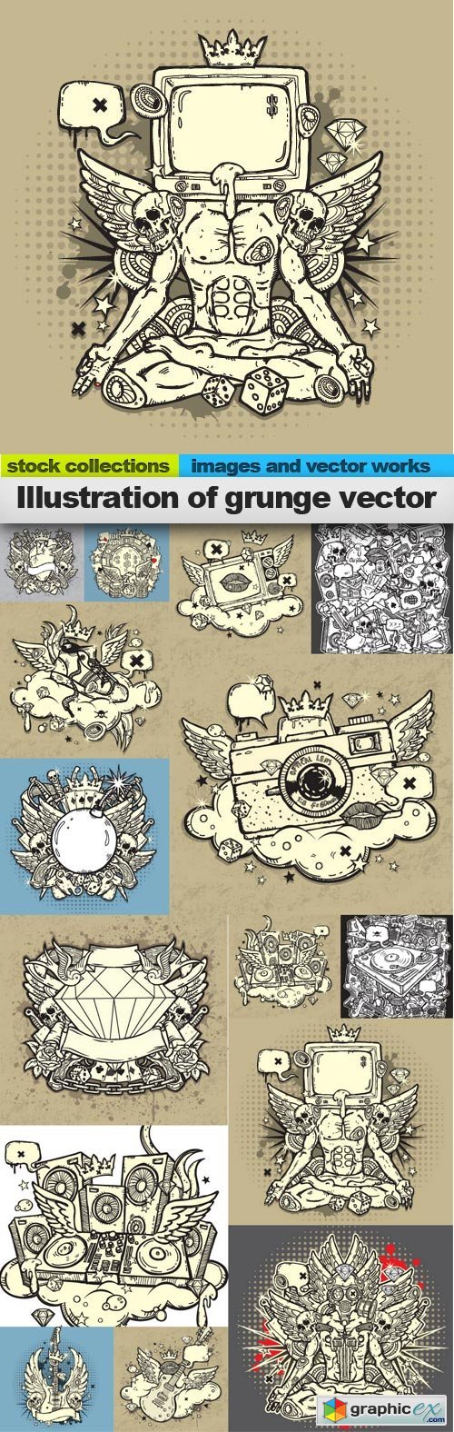 Illustration of grunge vector, 15 x EPS