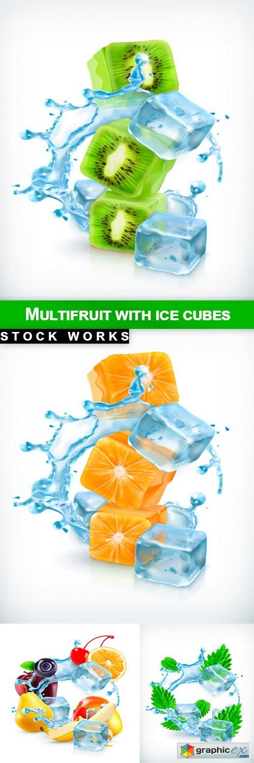 Multifruit with ice cubes - 5 EPS