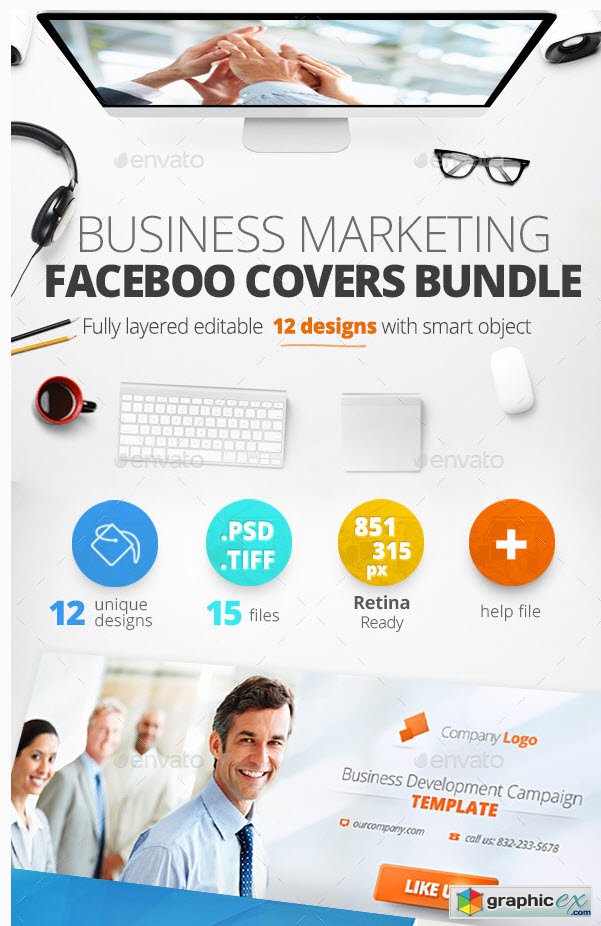 Corporate Facebook Covers Bundle 12 Designs