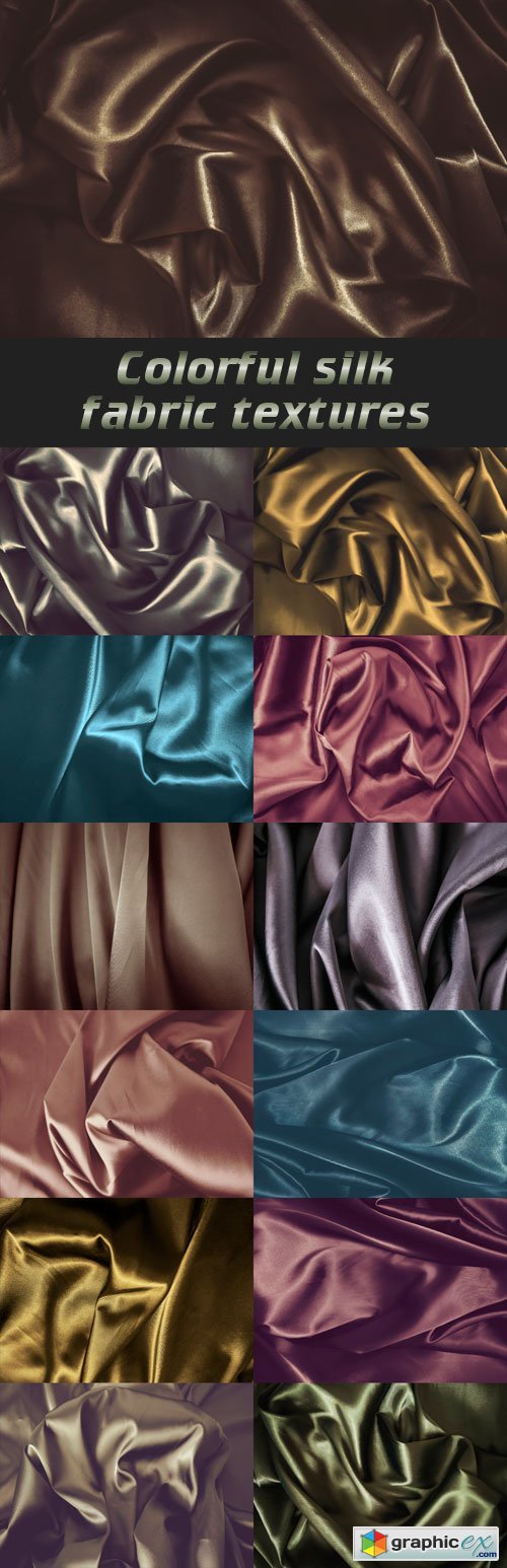 Colorful silk fabric textures