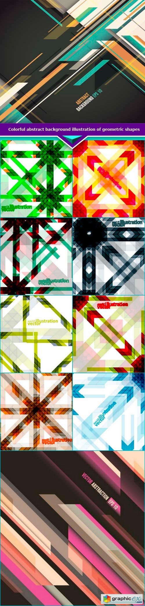 Colorful abstract vector background illustration of geometric shapes 10x EPS