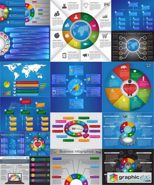 Collection elements of infographics vector image #8-25 Eps
