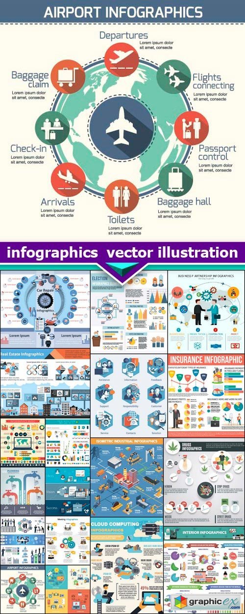 Infographics vector illustration 18X EPS