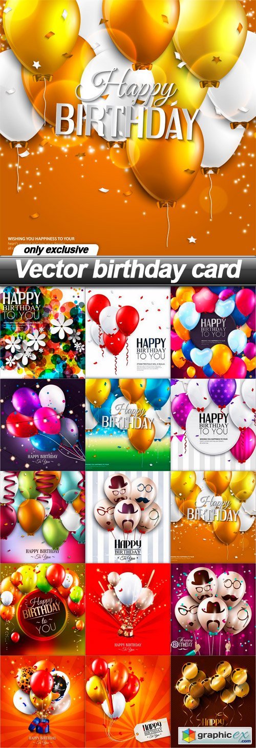 Vector birthday card - 15 EPS