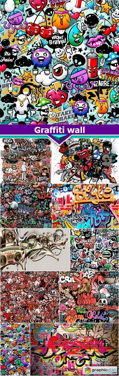 Graffiti wall 11X EPS