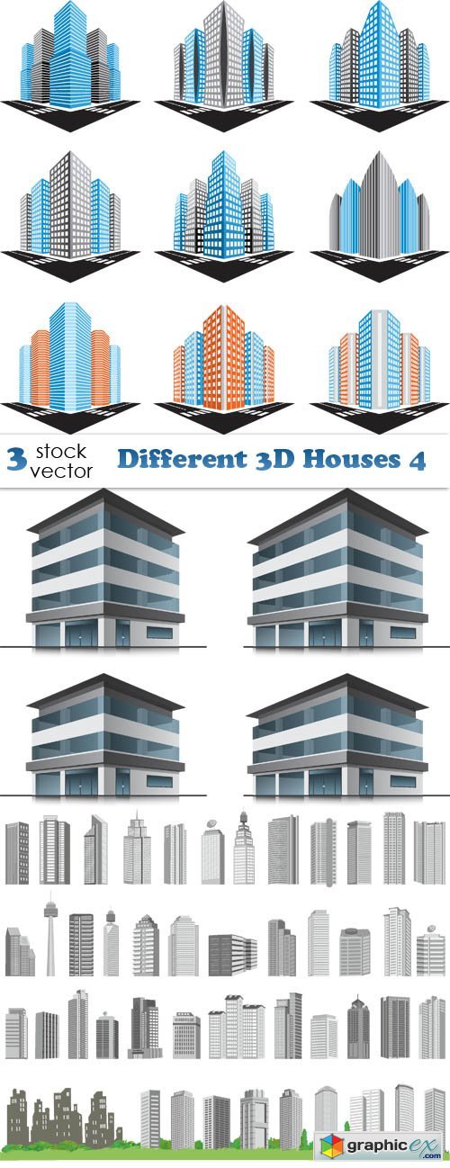 Vectors - Different 3D Houses 4