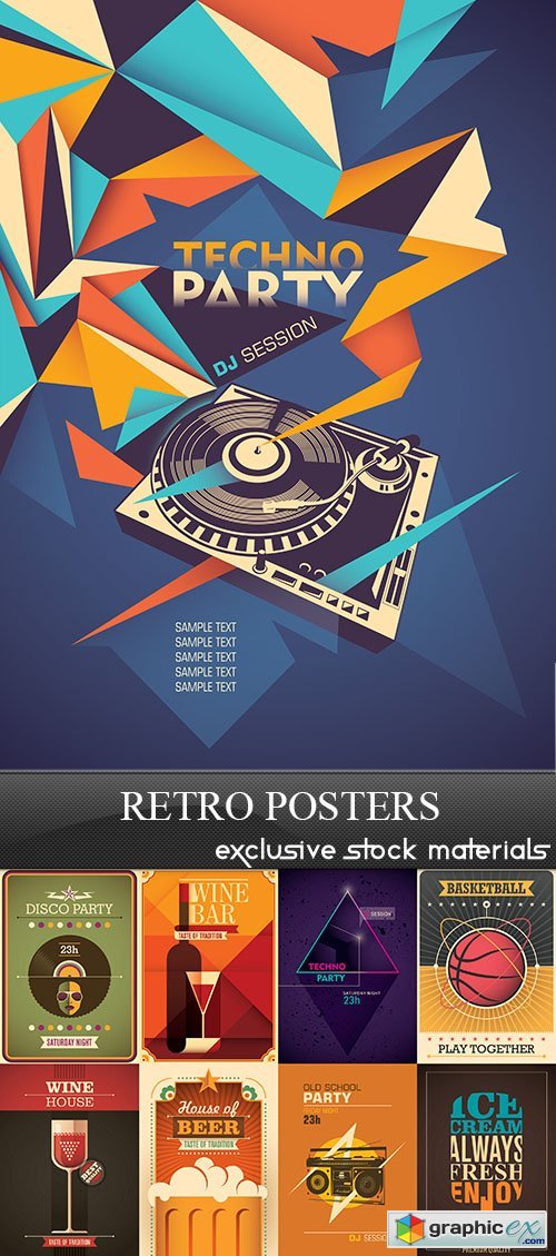 Retro Posters Collection, 25xEPS
