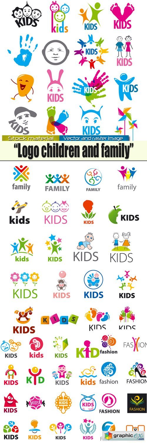 Children and family - Logos in Vector