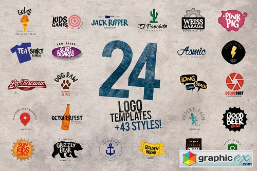 24 Logo Templates + Extras