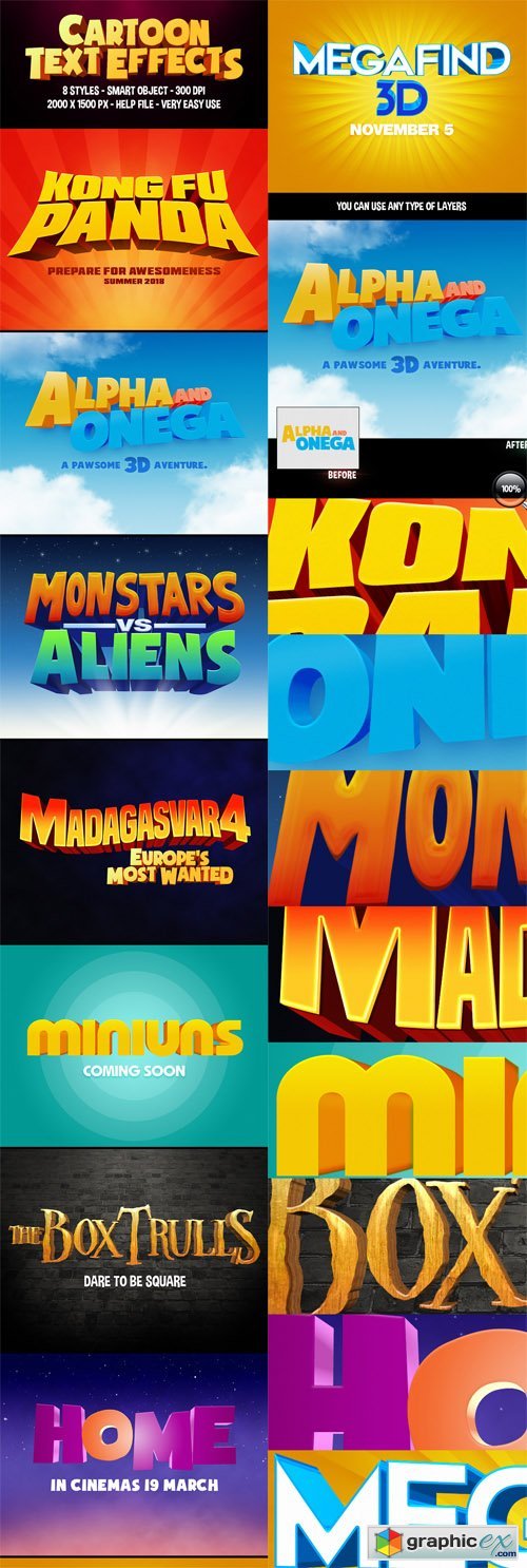 3D Cartoon Text Effects Vol.1