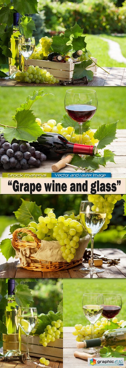 Grape wine and glasses