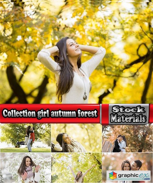 Collection girl woman man couple autumn forest autumn yellow leaf 25 HQ Jpeg