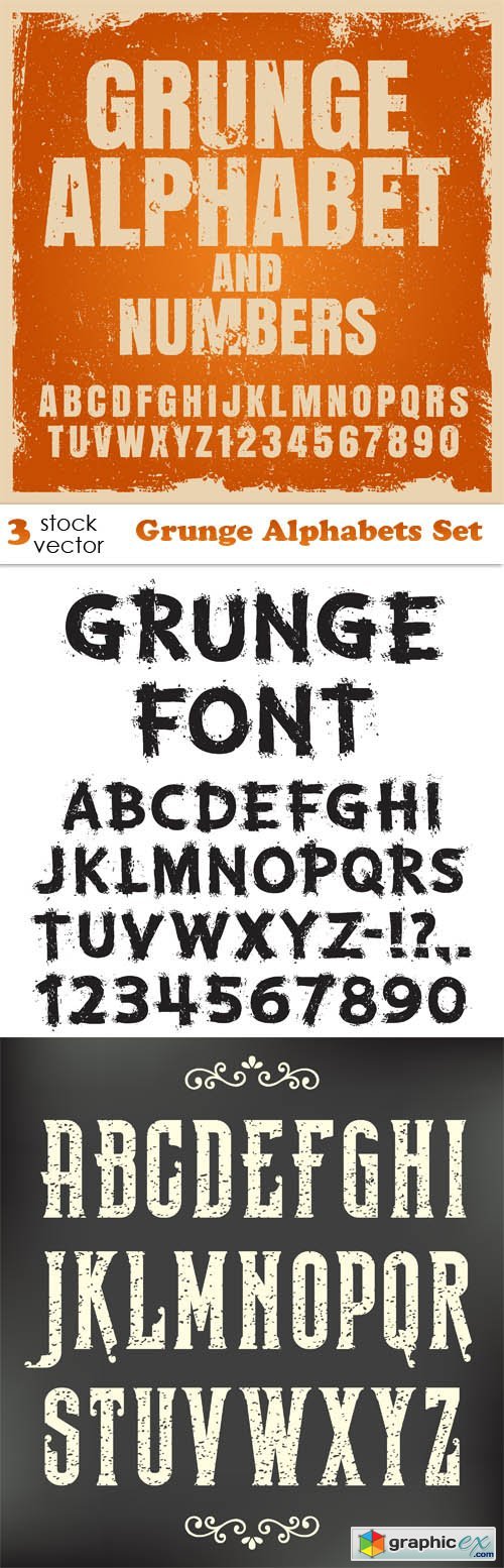 Vectors - Grunge Alphabets Set