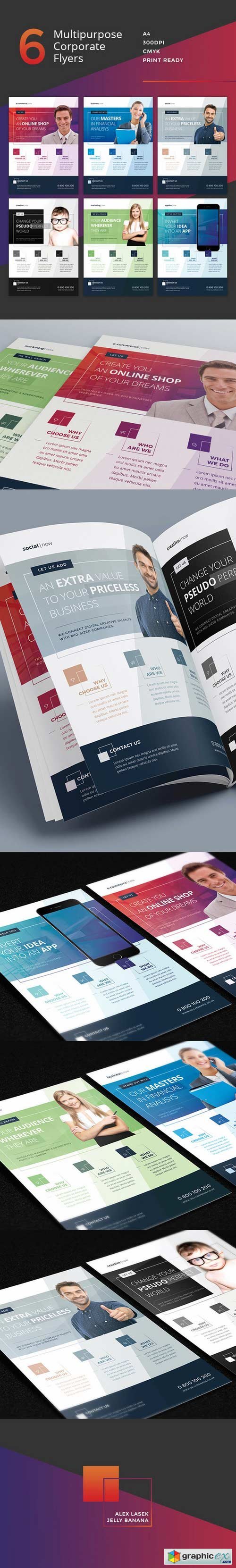 6 Multipurpose Business Flyers, Ads