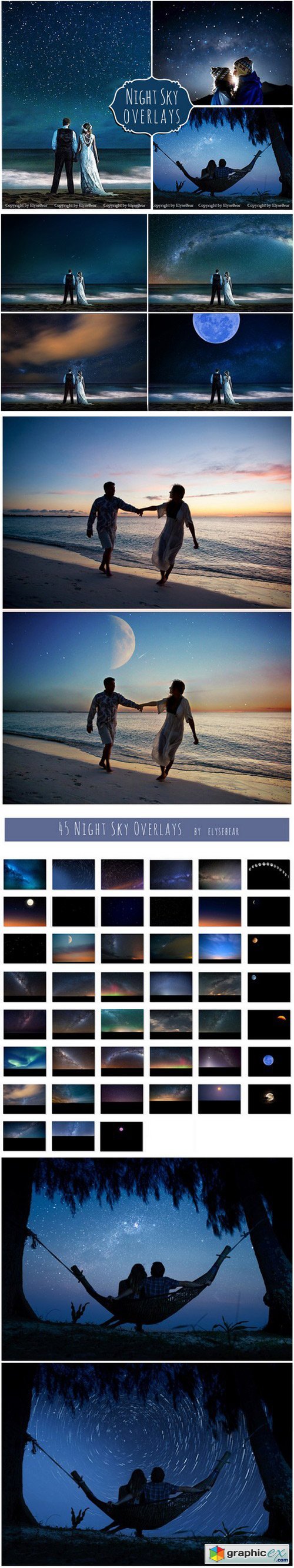 45 Night Sky Photoshop Overlays