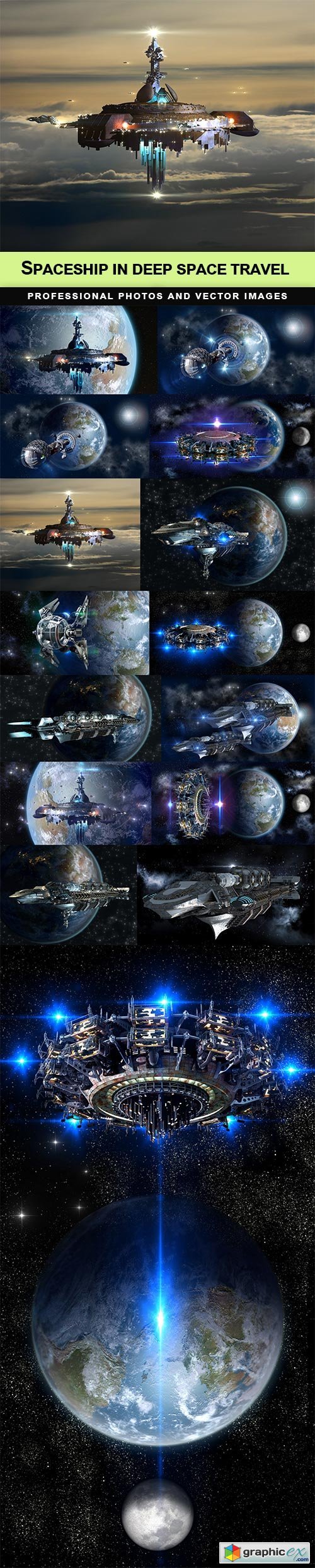 Spaceship in deep space travel - 15 UHQ JPEG
