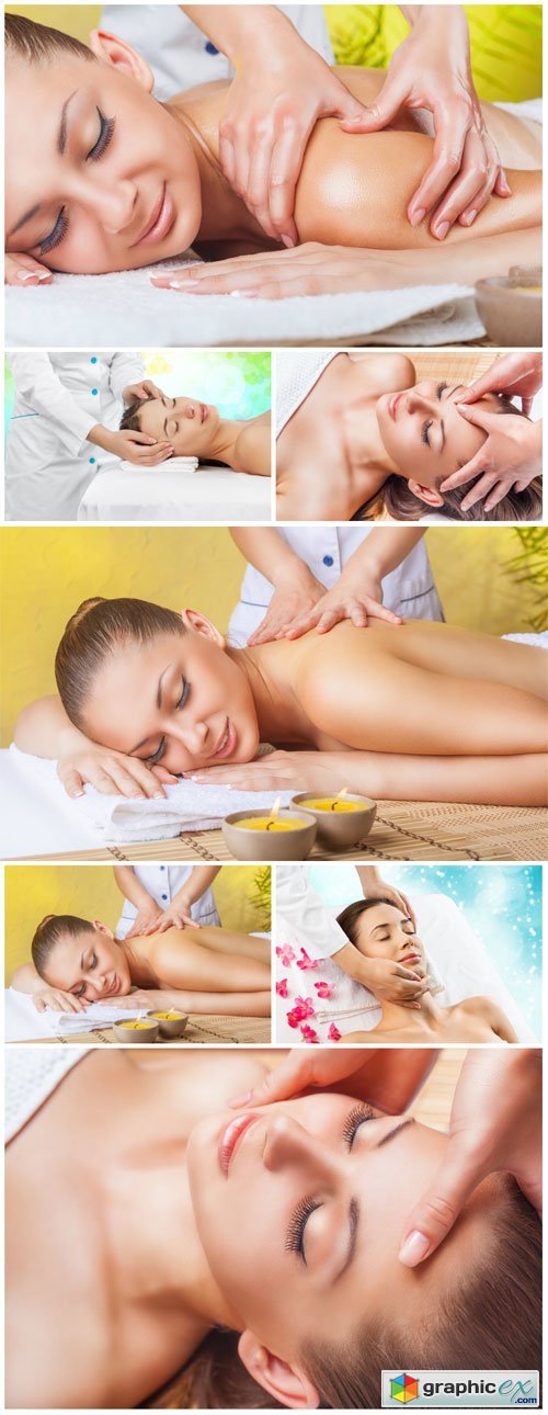 Massage, spa treatments, a woman