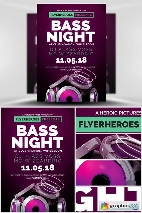 Bass Night Flyer Template 2