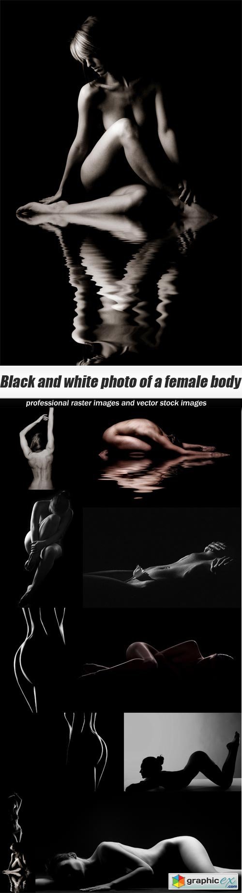 Black and white photo of a female body