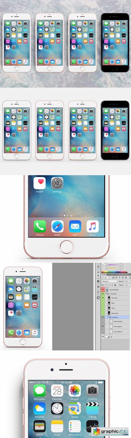 iPhone 6S PSD  Mockup all-in-one