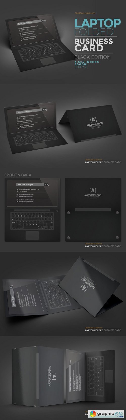 Laptop Business Card Black Edition