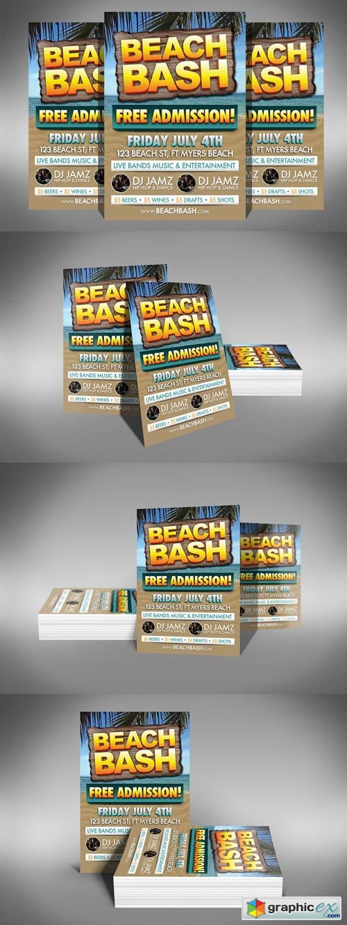 Beach Bash Party Flyer