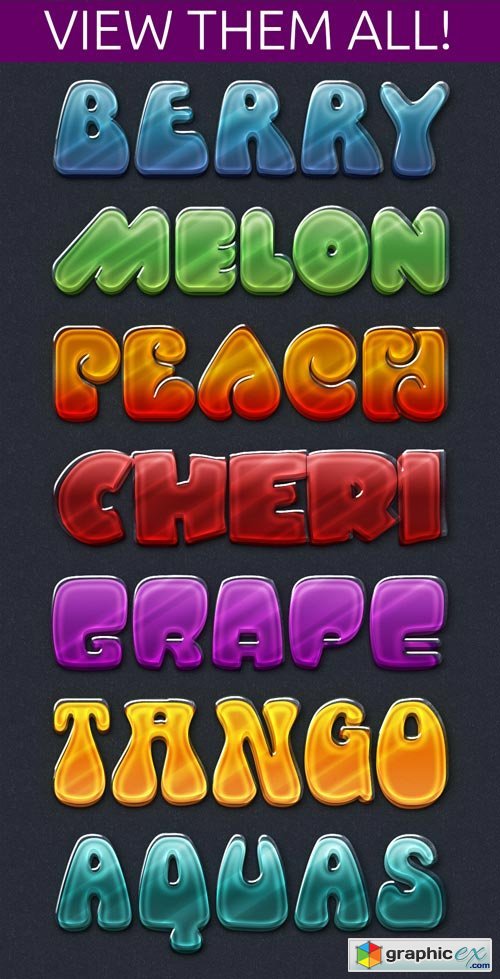 3D Fruit Text Styles for Photoshop