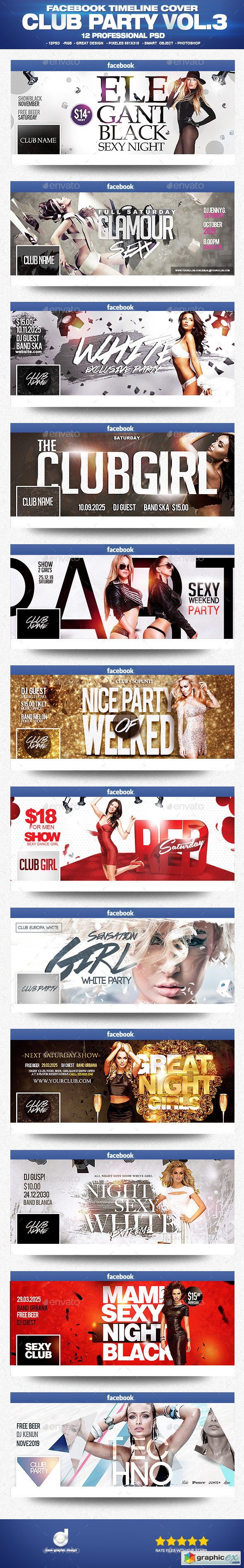 Facebook Timeline Cover Package Club Party Vol.3